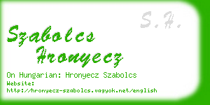 szabolcs hronyecz business card